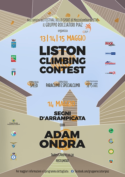 Mezzolombardo Liston Climbing Contest: Adam Ondra, Coppa Italia Speed e Coppa Italia Paraclimb