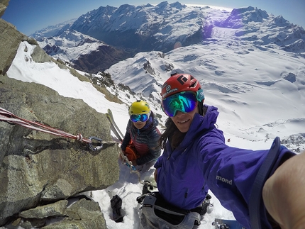 Matterhorn East Face ski descent - Climbing up the East Face of the Matterhorn