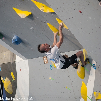 Bouldering World Cup 2016 - Jernej Kruder during the fourth stage of the Bouldering World Cup 2016 at Navi Mumbai in India