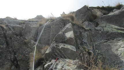 Parete del Silenzio, Valle del Lys, Valle di Gressoney, arrampicata - Carlito's Way: tiro 6