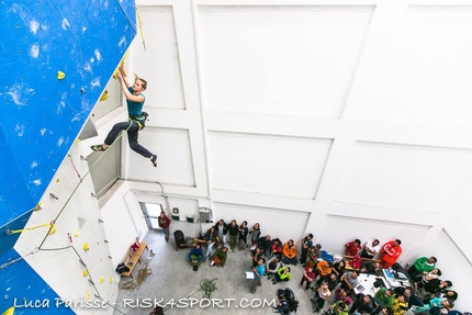 Italian Lead Cup 2016, L'Aquila, climbing - Silvia Cassol competing in the third stage of the Italian Lead Cup 2016 at Villa San Angelo (Aq).