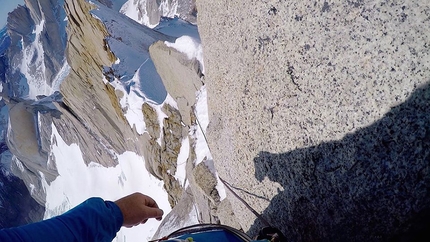 Markus Pucher, Cerro Pollone, Patagonia - Markus Pucher climbing Cerro Pollone in Patagonia alone on 17 September 2016