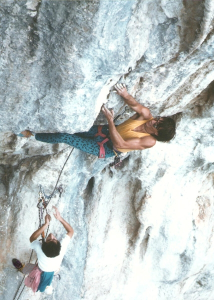 Andrea Da Bari - Andrea Da Bari attempting La Morte in 1987 at Pietrasecca