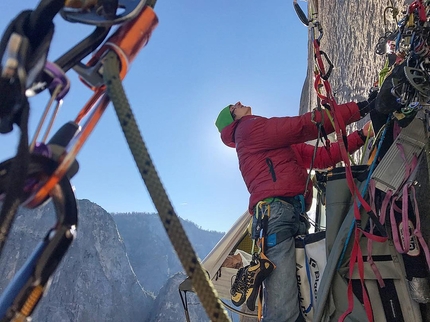 Adam Ondra, Dawn Wall, El Capitan, Yosemite - Adam Ondra climbing Dawn Wall: day 4