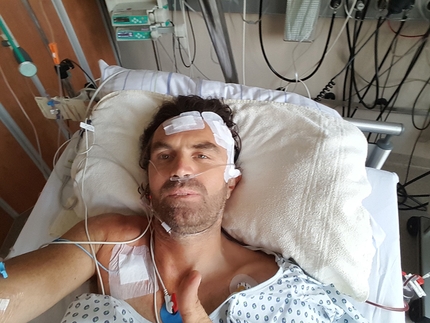 Thomas Huber - Thomas Huber in terapia intensiva dopo la caduta a terra di 16m alla Brendelwand