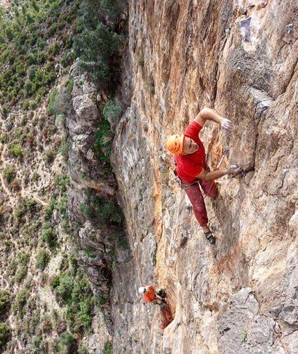 Leonidio Climbing Festival, Greece - Aris Theodoropoulos and Volker Leuchsner on a new 8-pitch 6b+ at Leonidio