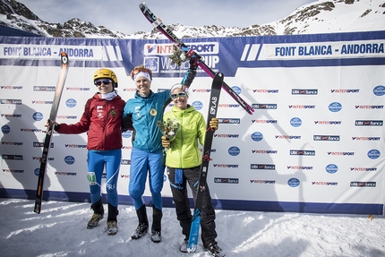 Coppa del Mondo di scialpinismo 2017 - Gara Individuale podio femminile: 2. Axelle Mollaret 1. Laetitia Roux France 3. Emelie Forsberg