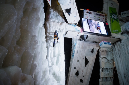 Ice Climbing World Cup 2017 - Durante la Coppa del Mondo di arrampicata su ghiaccio 2017 a Corvara - Rabenstein. Speed.