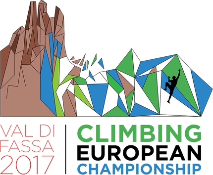 Campitello di Fassa, IFSC Climbing European Championships - The logo of the IFSC Climbing European Championships 2017 that will take place on the ADEL climbing wall at Campitello di Fassa from 29 June to 1 July 2017