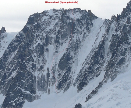 Les Droites, Mont Blanc, Rhem-Vimal - Max Bonniot, Sébastien Ratel and Pierre Sancier climbing the Rhem-Vimal route up the North Face of Les Droites on 15/02/2017