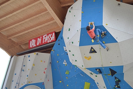 Campitello di Fassa, IFSC Climbing European Championships - Adam Ondra attempting an 8c at the ADEL climbing wall at Campitello di Fassa, Italy 