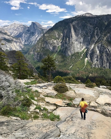 Alex Honnold, Yosemite - Alex Honnold descending into Yosemite valley, after having climbed 70 pitches with Tommy Caldwell in May 2017