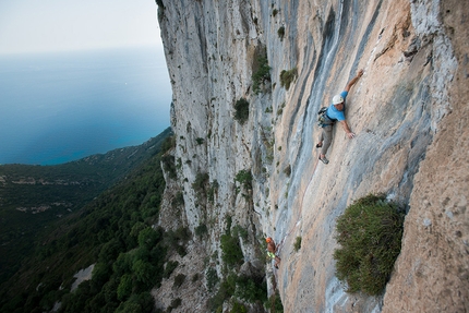 Punta Argennas, Sardinia - Jan Kareš and Jaro Ovcacek making the first ascent of 'Falco' up the East Face of Punta Argennas, Sardinia