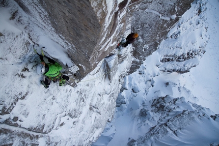 Ines Papert - Ines Papert belayed by Ian Parnell on 'Blood, Sweat and Frozen Tears' VIII, 8, Beinn Eighe, Scotland