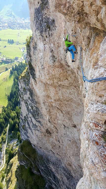 Via Mirko, new rock climb above Val Gardena in the Dolomites