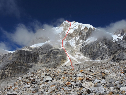 Phungi Peak, Himalaya, Nepal, Yury Koshelenko, Aleksei Lonchinskii - La via della prima salita del Phungi Peak (6538 m), Himalaya, Nepal, da 5000 m