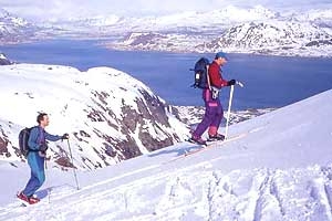 Isole Lofoten Scialpinismo in Norvegia -  Durante la salita alla cima dell’ Andopshesten, nelle Lofoten meridionali