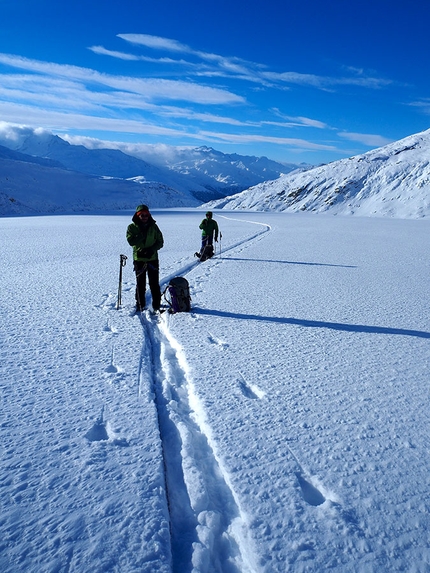 L'attraversamento invernale delle Alpi (MonteRosa edizioni) - Sul Rhonegletscher