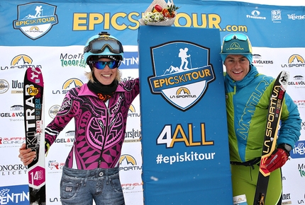 La Sportiva Epic Ski Tour, Val di Fassa, Val di Fiemme - The winners of the the La Sportiva Epic Ski Tour 2018 Victoria Kreuzer and Michele Boscacci