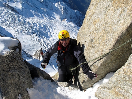 La guida alpina e il suo cliente - Alberto sull' Arête des Cosmiques, Monte Bianco