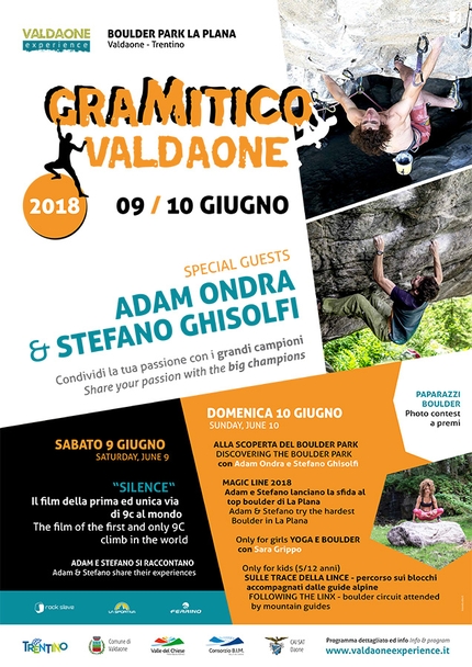 GraMitico 2018, in Valle di Daone questo weekend lo scambio inedito Adam Ondra - Stefano Ghisolfi