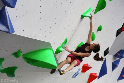 Bouldering World Cup 2018 - Stasa Gejo competing at the Chongqing stage of the Bouldering World Cup 2018