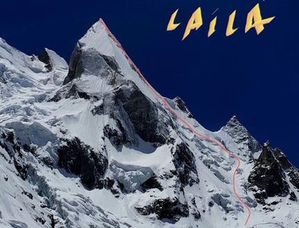 Laila Peak first integral ski descent by Carole Chambaret, Tiphaine Duperier and Boris Langenstein