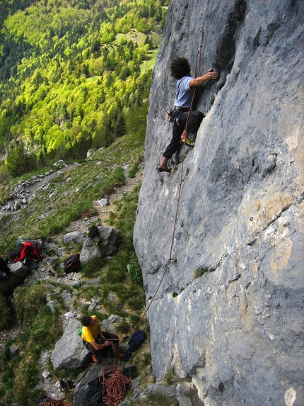 Arrampicarnia 2018, Cjanevate 150, Alpi Carniche - Arrampicarnia: Alex Corrò in arrampicata alla Scogliera di Pal Piccolo