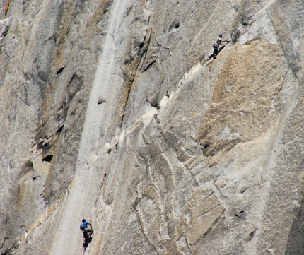 El Capitan triple linkup by Alex Honnold and Sean Leary