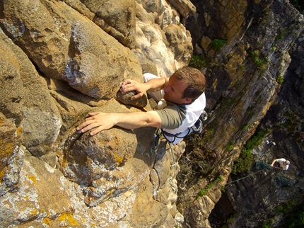 Corsica climbing  - Climbing in Corsica in summer: Pierre Acquaviva at Suare, the most beautiful crag at Balagne