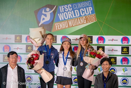 Coppa del Mondo Lead 2018, Wujiang, Cina - Coppa del Mondo Lead 2018: 1. Janja Garnbret & Jain Kim 3. Jessica Pilz