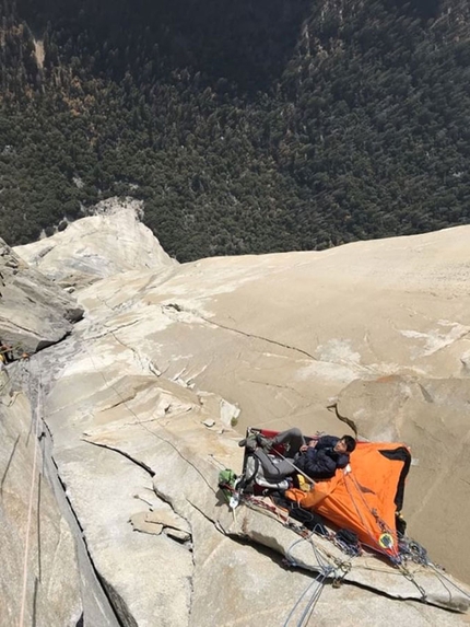 Keita Kurakami climbs The Nose on El Capitan free and rope solo