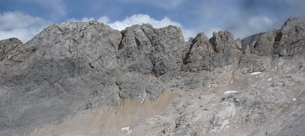Pian dei Fiacconi, rock climbing on the Marmolada