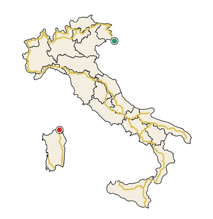 Va' Sentiero, Sentiero Italia - Il Sentiero Italia è il trekking più lungo del mondo: 6166 km, all’incirca la lunghezza del raggio terrestre. Ideato dall’Associazione Sentiero Italia con l’intento di valorizzare il paesaggio montano e le sue comunità, fu realizzato tra il 1983 e il ‘95 grazie allo straordinario lavoro di centinaia di appassionati volontari del Club Alpino Italiano e all’appoggio di alcuni sponsor illuminati.