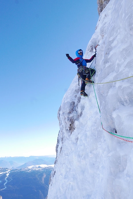 Cima Brenta, Alessandro Beber and Matteo Faletti establish big new Dolomites winter climb