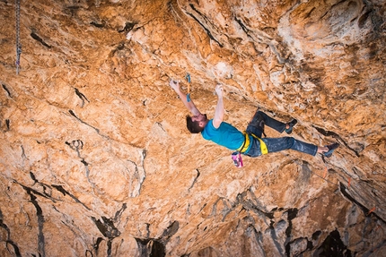 Jernej Kruder - Jernej Kruder climbing his own Dugi Rat at Vrulja close to Omiš. Graded 9a+, this is currently the hardest climb in Croatia