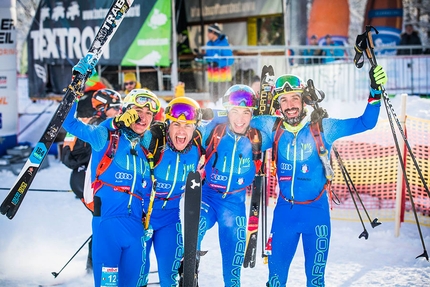 Ski Mountaineering World Cup 2019 - Ski Mountaineering World Cup 2019 at Bischofshofen, Austria: the Italian team Federico Nicolini, Michele Boscacci, Nadir Maguet and Robert Antonioli 
