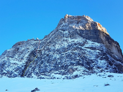 Pelmoon, nuova linea di ghiaccio e misto sulla Nord del Pelmo in Dolomiti