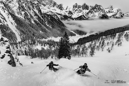 Arc'teryx King of Dolomites - The winning photo of the Arc'teryx King of Dolomites 2018. Riders: Sondre Loftsgarden + Karl Kristian Muggerud