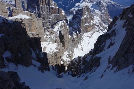 Brenta Dolomites Cima Tosa, Luca Dallavalle, Roberto Dallavalle  - Cima Tosa East Face (Brenta Dolomites): climbed and skied by Luca and Roberto Dallavalle on 03/03/2019
