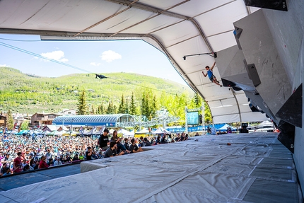 Bouldering World Cup 2019, Vail - Adam Ondra  competing in the Bouldering World Cup 2019 at Vail