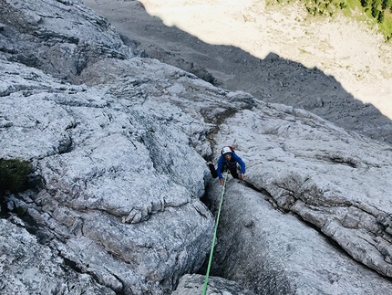 Laserz North Face, 80-year-old Lienz Dolomites Direttissima climbed by 70-year-old