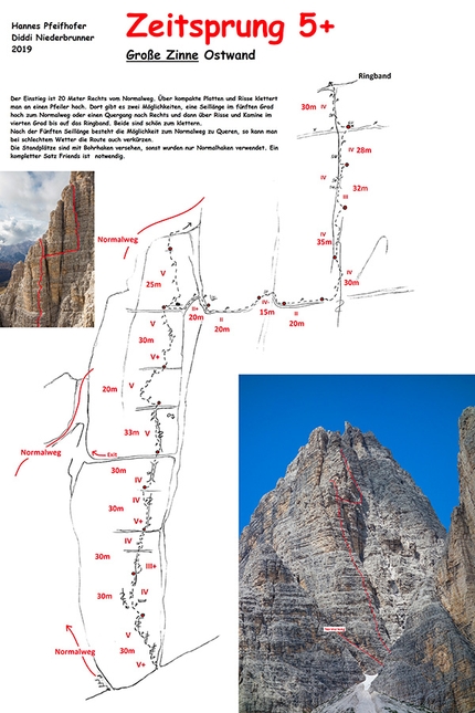 Cima Grande di Lavaredo, Dolomites - Zeitsprung, Große Zinne, Drei Zinnen, Dolomites (Hannes Pfeifhofer, Diddi Niederbrunner)