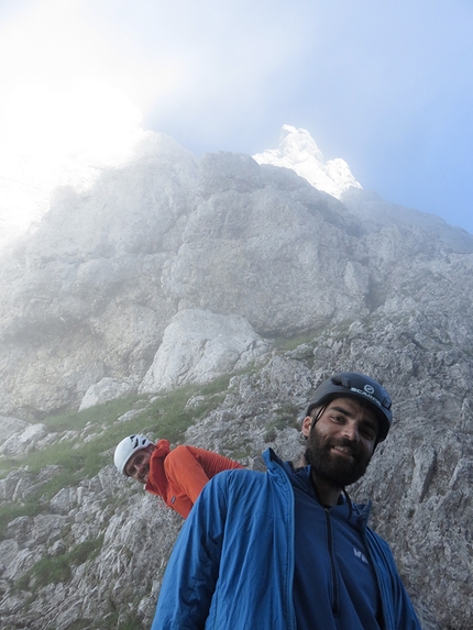 Spiz della Lastia, Pale di San Lucano, Dolomites - Making the first ascent of Futuro Incerto, Spiz della Lastia, Pale di San Lucano, Dolomites (Lorenzo Corso, Diego Toigo, Luca Vallata 18-19/08/2019)