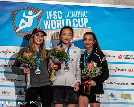Kranj Coppa del Mondo Arrampicata Lead 2019 - 2. Jessica Pilz 1. Chaehyun Seo 3. Lučka Rakovec