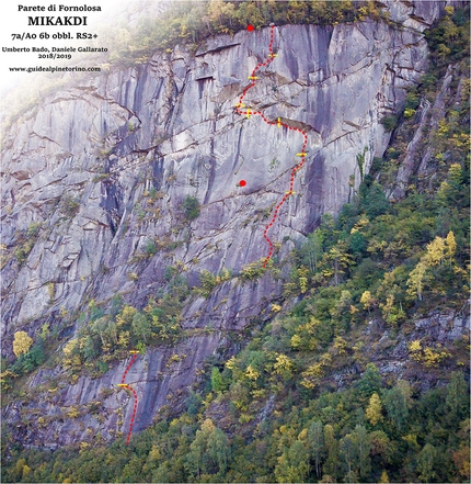 Valle Orco arrampicata - Il tracciato di Mikakadi in Valle dell'Orco di Umberto Bado, Daniele Gallarato