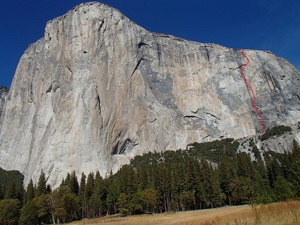 Marek Raganowicz, El Capitan, Yosemite - Il tracciato di Born Under A Bad Sign, El Capitan, Yosemite