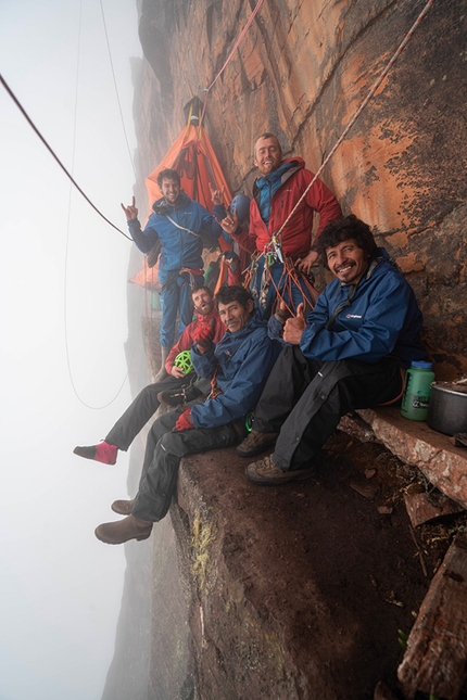 Mount Roraima, Leo Houlding - Mount Roraima: the crew during the first ascent