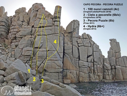 Capo Pecora Sardegna, arrampicata trad - Arrampicata trad a Capo Pecora Sardegna: il settore Pecora Puzzle