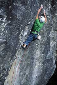 Mauro Calibani makes the first ascent of Is not always Pasqua E9 7a